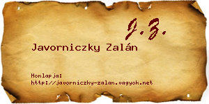Javorniczky Zalán névjegykártya